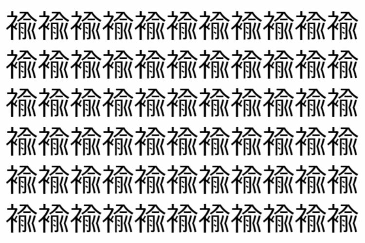 【脳トレ】「褕」の中に紛れて1つ違う文字がある！？あなたは何秒で探し出せるかな？？【違う文字を探せ！】