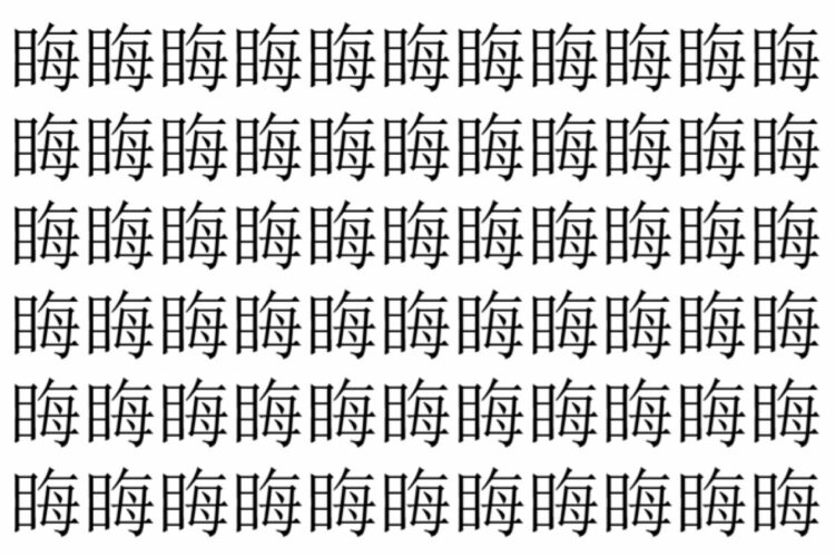 【脳トレ】「䀲」の中に紛れて1つ違う文字がある！？あなたは何秒で探し出せるかな？？【違う文字を探せ！】