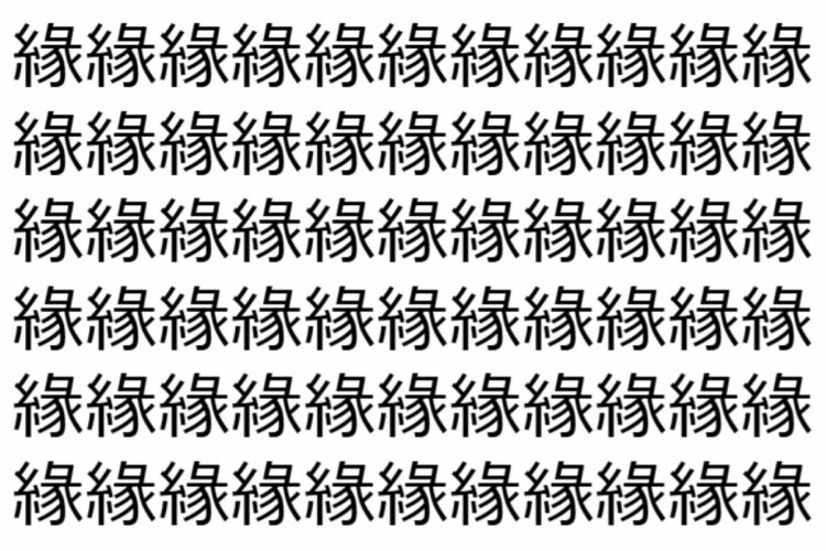 【脳トレ】「緣」の中に紛れて1つ違う文字がある！？あなたは何秒で探し出せるかな？？【違う文字を探せ！】
