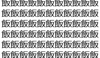 【脳トレ】「飯」の中に紛れて1つ違う文字がある!?あなたは何秒で探し出せるかな??【違う文字を探せ!】