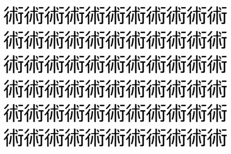 【脳トレ】「術」の中に紛れて1つ違う文字がある！？あなたは何秒で探し出せるかな？？【違う文字を探せ！】