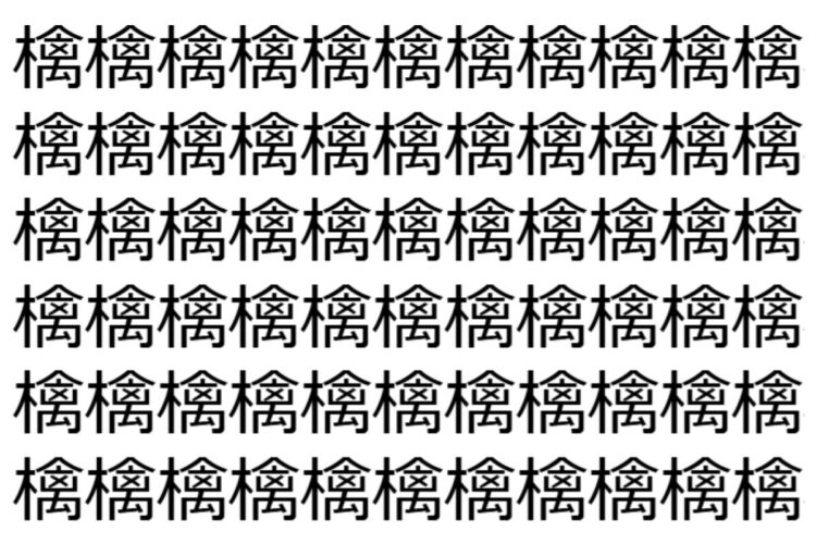 【脳トレ】「檎」の中に紛れて1つ違う文字がある！？あなたは何秒で探し出せるかな？？【違う文字を探せ！】