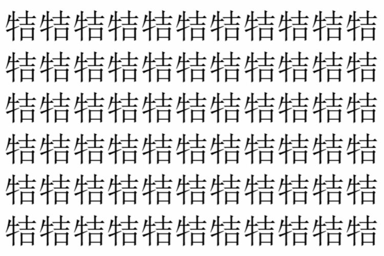 【脳トレ】「㸵」の中に紛れて1つ違う文字がある！？あなたは何秒で探し出せるかな？？【違う文字を探せ！】