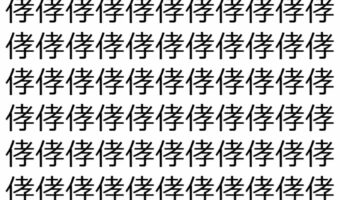 【脳トレ】「侾」の中に紛れて1つ違う文字がある！？あなたは何秒で探し出せるかな？？【違う文字を探せ！】