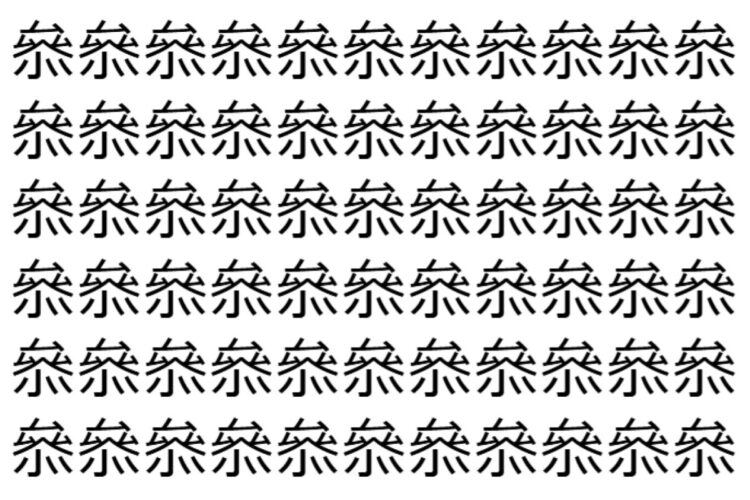 【脳トレ】「叅」の中に紛れて1つ違う文字がある！？あなたは何秒で探し出せるかな？？【違う文字を探せ！】