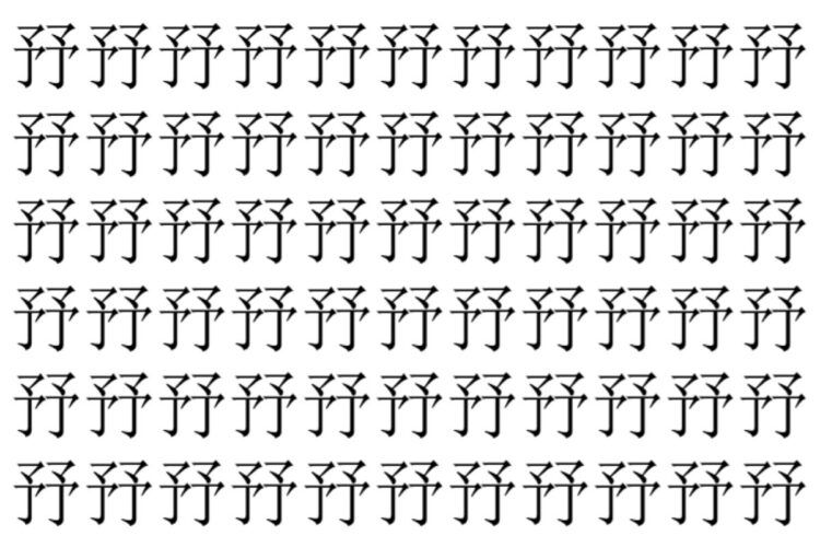 【脳トレ】「㐨」の中に紛れて1つ違う文字がある！？あなたは何秒で探し出せるかな？？【違う文字を探せ！】