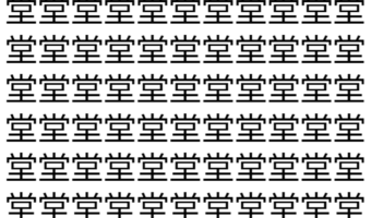 【脳トレ】「堂」の中に紛れて1つ違う文字がある！？あなたは何秒で探し出せるかな？？【違う文字を探せ！】