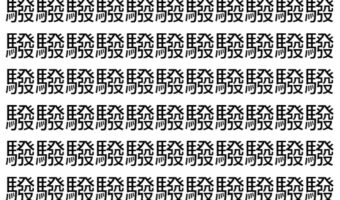 【脳トレ】「驋」の中に紛れて1つ違う文字がある!?あなたは何秒で探し出せるかな??【違う文字を探せ!】