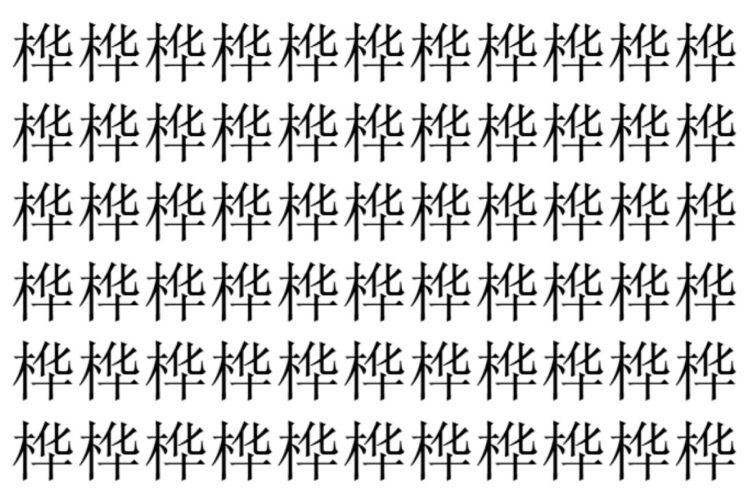 【脳トレ】「桦」の中に紛れて1つ違う文字がある！？あなたは何秒で探し出せるかな？？【違う文字を探せ！】