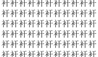 【脳トレ】「衦」の中に紛れて1つ違う文字がある!?あなたは何秒で探し出せるかな??【違う文字を探せ!】