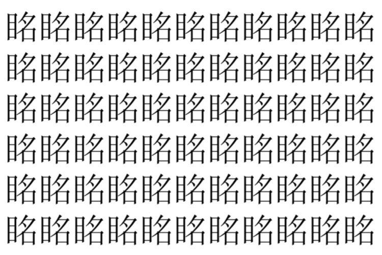 【脳トレ】「眳」の中に紛れて1つ違う文字がある！？あなたは何秒で探し出せるかな？？【違う文字を探せ！】