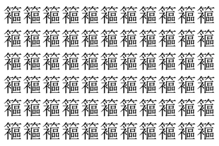 【脳トレ】「䉱」の中に紛れて1つ違う文字がある！？あなたは何秒で探し出せるかな？？【違う文字を探せ！】