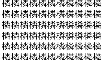 【脳トレ】「橉」の中に紛れて1つ違う文字がある！？あなたは何秒で探し出せるかな？？【違う文字を探せ！】