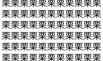 【脳トレ】「栗」の中に紛れて1つ違う文字がある!?あなたは何秒で探し出せるかな??【違う文字を探せ!】