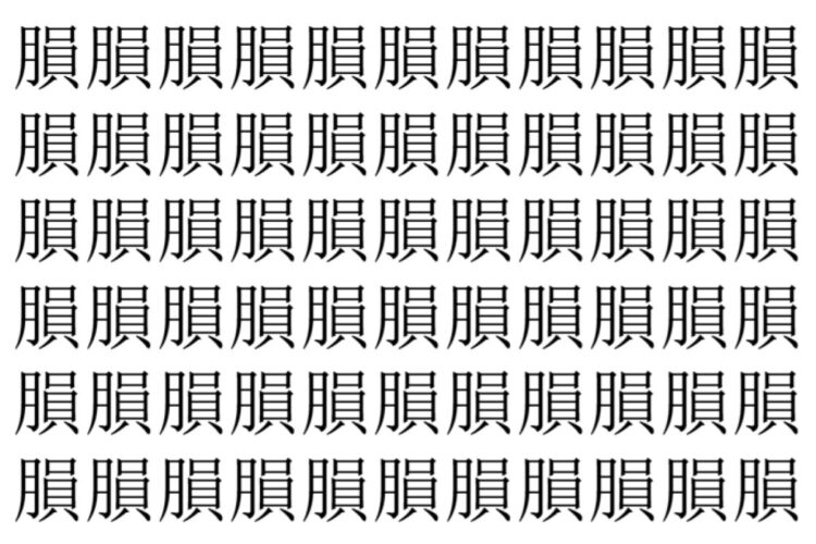 【脳トレ】「䐣」の中に紛れて1つ違う文字がある！？あなたは何秒で探し出せるかな？？【違う文字を探せ！】