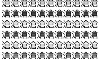 【脳トレ】「滄」の中に紛れて1つ違う文字がある！？あなたは何秒で探し出せるかな？？【違う文字を探せ！】