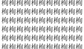 【脳トレ】「栒」の中に紛れて1つ違う文字がある!?あなたは何秒で探し出せるかな??【違う文字を探せ!】