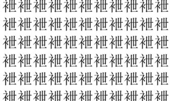 【脳トレ】「袣」の中に紛れて1つ違う文字がある！？あなたは何秒で探し出せるかな？？【違う文字を探せ！】