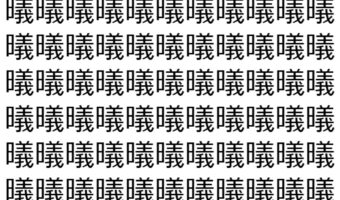 【脳トレ】「㬢」の中に紛れて1つ違う文字がある!?あなたは何秒で探し出せるかな??【違う文字を探せ!】