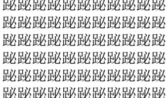 【脳トレ】「䟤」の中に紛れて1つ違う文字がある！？あなたは何秒で探し出せるかな？？【違う文字を探せ！】