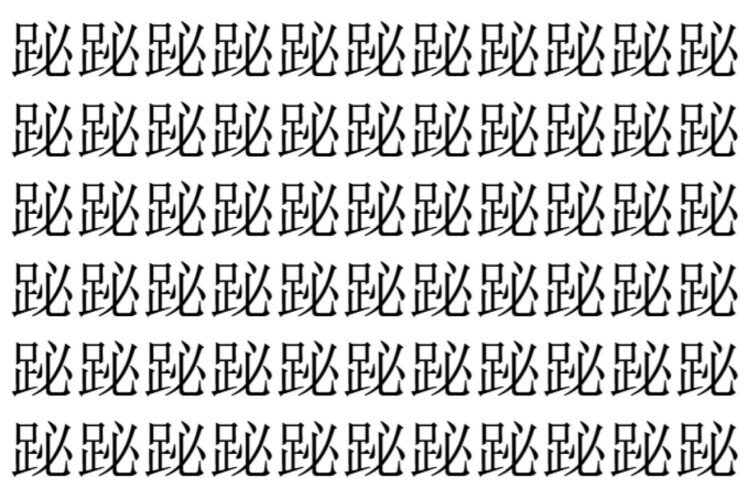 【脳トレ】「䟤」の中に紛れて1つ違う文字がある！？あなたは何秒で探し出せるかな？？【違う文字を探せ！】