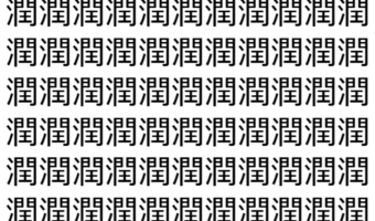 【脳トレ】「潤」の中に紛れて1つ違う文字がある!?あなたは何秒で探し出せるかな??【違う文字を探せ!】