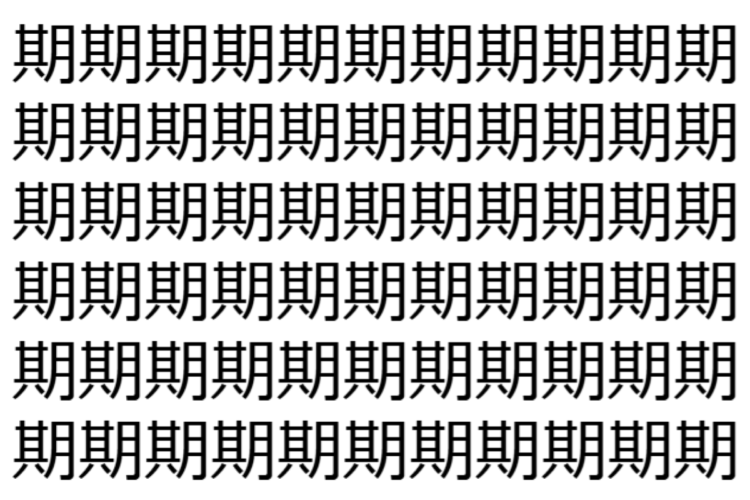 【脳トレ】「期」の中に紛れて1つ違う文字がある！？あなたは何秒で探し出せるかな？？【違う文字を探せ！】