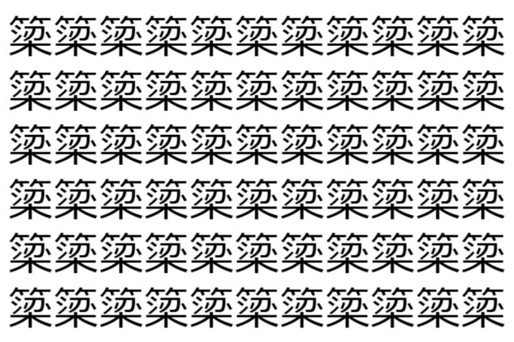 【脳トレ】「簗」の中に紛れて1つ違う文字がある！？あなたは何秒で探し出せるかな？？【違う文字を探せ！】