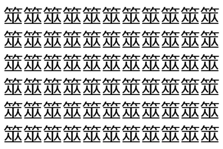 【脳トレ】「筮」の中に紛れて1つ違う文字がある！？あなたは何秒で探し出せるかな？？【違う文字を探せ！】