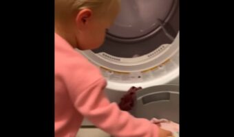 赤ちゃんが洗濯のお手伝い！いつもより時間はかかるけれどママは大喜び【アメリカ・動画】