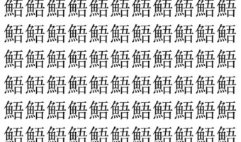 【脳トレ】「鯃」の中に紛れて1つ違う文字がある!?あなたは何秒で探し出せるかな??【違う文字を探せ!】