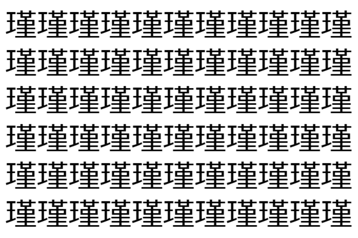 【脳トレ】「瑾」の中に紛れて1つ違う文字がある!?あなたは何秒で探し出せるかな??【違う文字を探せ!】