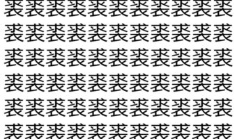 【脳トレ】「裘」の中に紛れて1つ違う文字がある!?あなたは何秒で探し出せるかな??【違う文字を探せ!】
