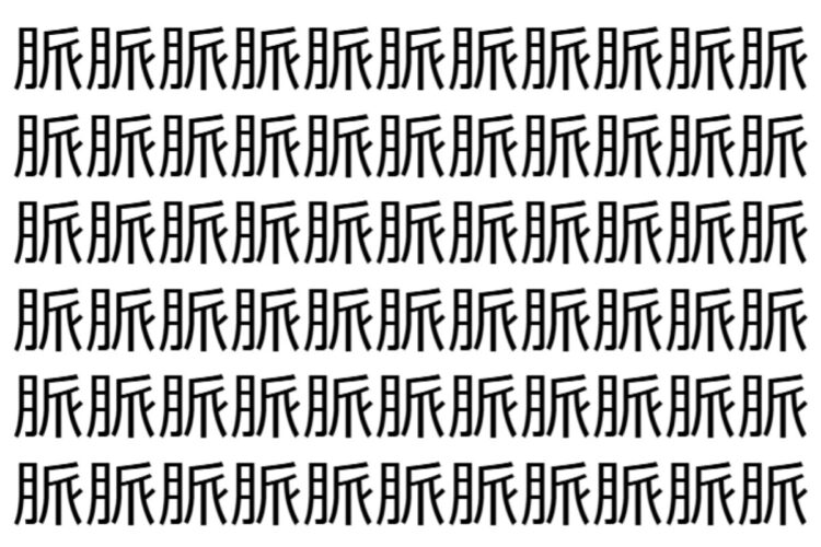【脳トレ】「脈」の中に紛れて1つ違う文字がある！？あなたは何秒で探し出せるかな？？【違う文字を探せ！】