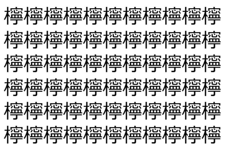 【脳トレ】「檸」の中に紛れて1つ違う文字がある！？あなたは何秒で探し出せるかな？？【違う文字を探せ！】