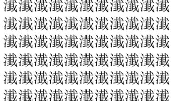 【脳トレ】「瀐」の中に紛れて1つ違う文字がある!?あなたは何秒で探し出せるかな??【違う文字を探せ!】