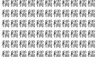 【脳トレ】「穤」の中に紛れて1つ違う文字がある!?あなたは何秒で探し出せるかな??【違う文字を探せ!】