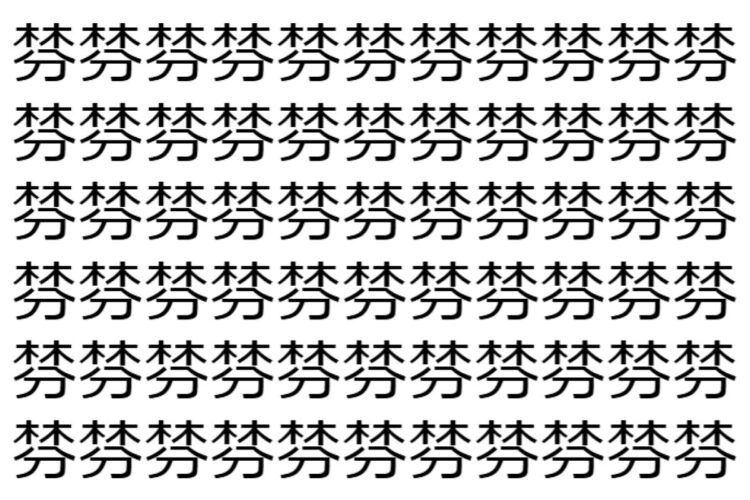 【脳トレ】「棼」の中に紛れて1つ違う文字がある！？あなたは何秒で探し出せるかな？？【違う文字を探せ！】