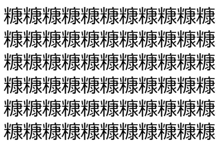 【脳トレ】「糠」の中に紛れて1つ違う文字がある！？あなたは何秒で探し出せるかな？？【違う文字を探せ！】