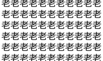 【脳トレ】「老」の中に紛れて1つ違う文字がある!?あなたは何秒で探し出せるかな??【違う文字を探せ!】