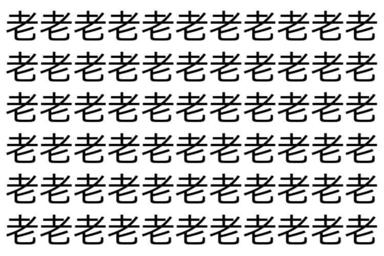 【脳トレ】「老」の中に紛れて1つ違う文字がある！？あなたは何秒で探し出せるかな？？【違う文字を探せ！】