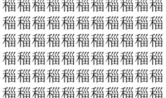 【脳トレ】「䅔」の中に紛れて1つ違う文字がある!?あなたは何秒で探し出せるかな??【違う文字を探せ!】