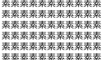 【脳トレ】「素」の中に紛れて1つ違う文字がある!?あなたは何秒で探し出せるかな??【違う文字を探せ!】