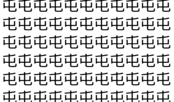 【脳トレ】「屯」の中に紛れて1つ違う文字がある！？あなたは何秒で探し出せるかな？？【違う文字を探せ！】