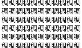 【脳トレ】「稠」の中に紛れて1つ違う文字がある!?あなたは何秒で探し出せるかな??【違う文字を探せ!】