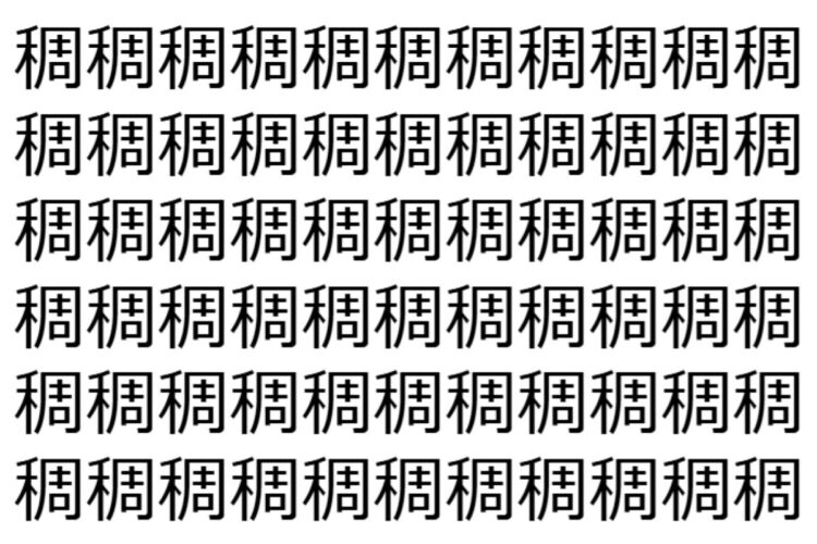 【脳トレ】「稠」の中に紛れて1つ違う文字がある！？あなたは何秒で探し出せるかな？？【違う文字を探せ！】