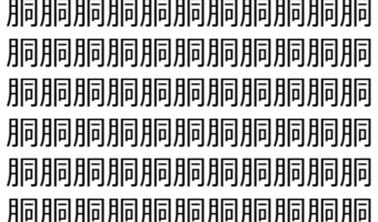 【脳トレ】「胴」の中に紛れて1つ違う文字がある！？あなたは何秒で探し出せるかな？？【違う文字を探せ！】