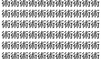 【脳トレ】「術」の中に紛れて1つ違う文字がある!?あなたは何秒で探し出せるかな??【違う文字を探せ!】