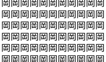 【脳トレ】「岡」の中に紛れて1つ違う文字がある！？あなたは何秒で探し出せるかな？？【違う文字を探せ！】