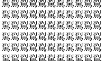【脳トレ】「𩢾」の中に紛れて1つ違う文字がある!?あなたは何秒で探し出せるかな??【違う文字を探せ!】